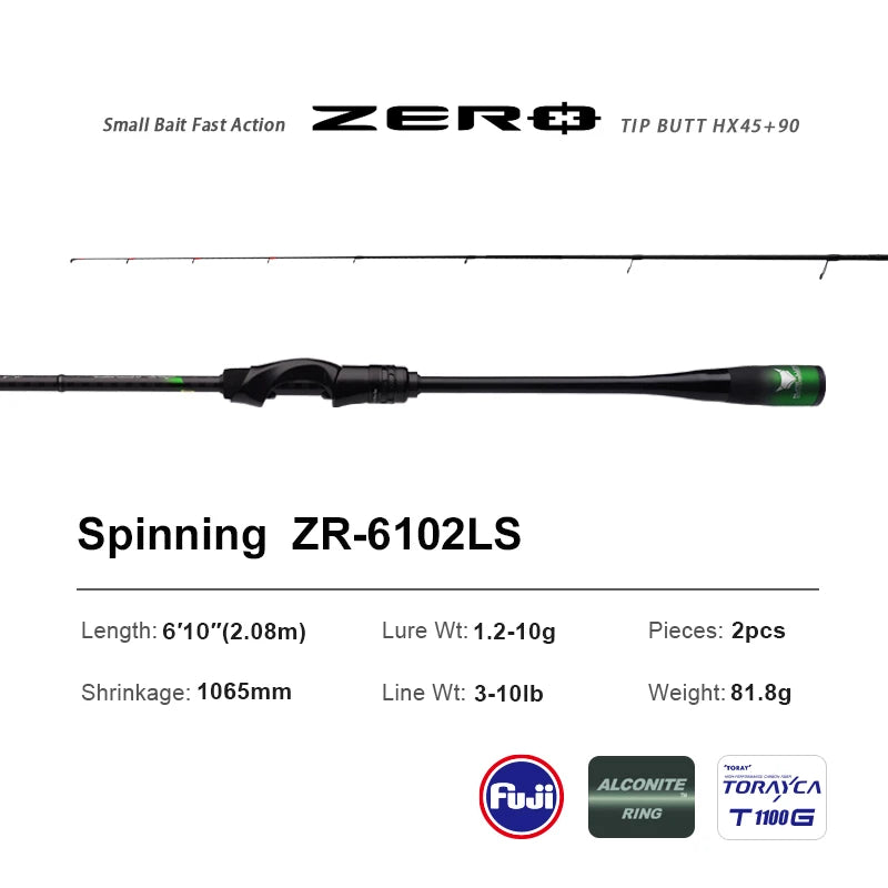 PURELURE ZERO Small Bait Light High Carbon Long Throwing Rod Rock Fishing Spinning Trout Rod BFS Fishing Casting UL Stream Bass