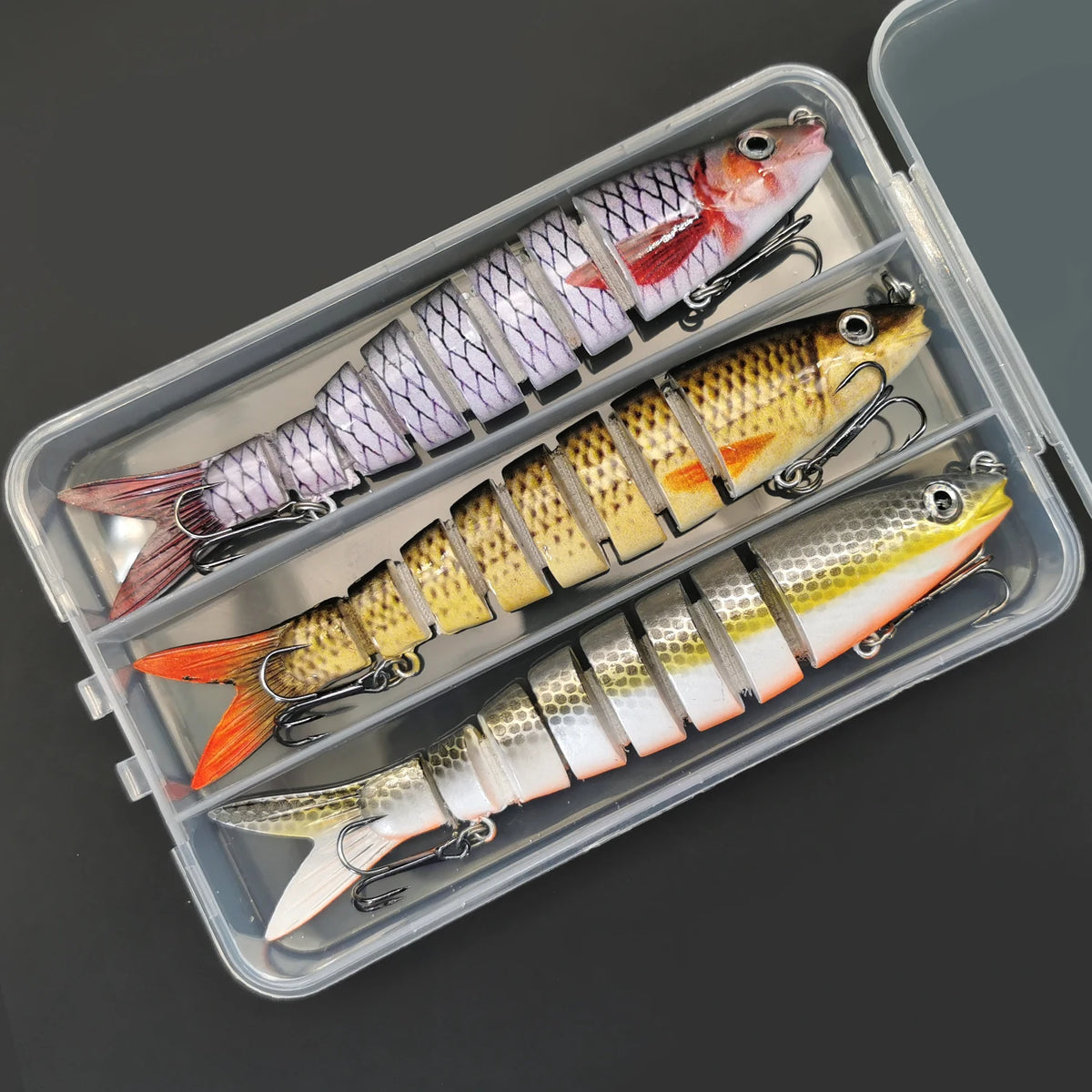 ANFS 3pcs Multi Jointed Swimbaits Fishing Lures for Bass Trout Perch Slow Sinking Lifelike Fishing Lure Kit Swimming Lures Freshwater Saltwater