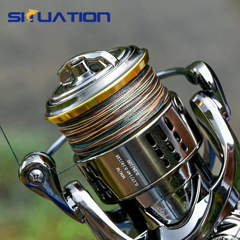 SIIUATIONA 500M-546yds 4X braided PE fishing line, featuring high-visibility color coding, exceptional tensile strength, and dur