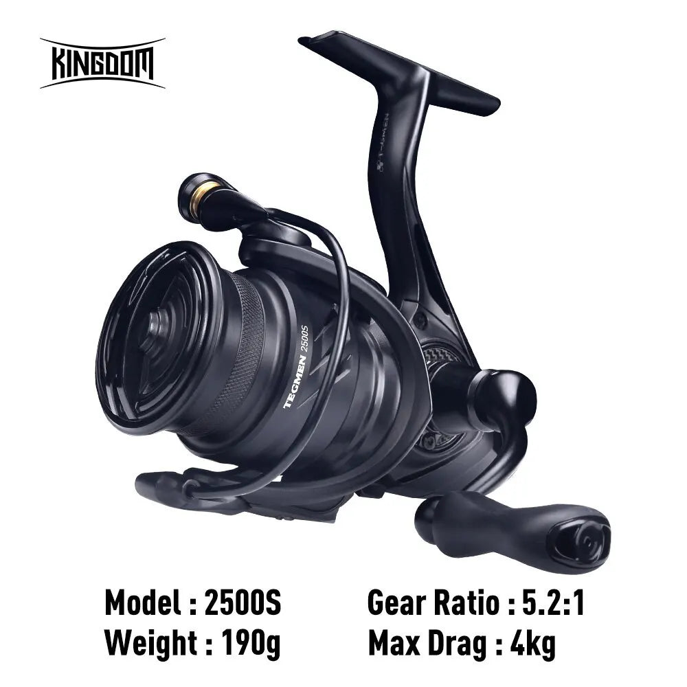 Kingdom Tegmen 5.2:1 6.2:1 143g Spinning Fishing Reels High Speed Gear Ratio Light Carbon Fiber Body Drag 10+1 Bearing Quantity