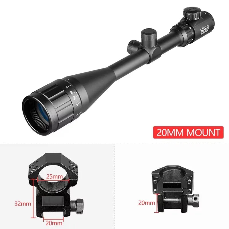DIANA 6-24x50 AOE Tactics Rifle Scope Green red dot light Sniper Gear Hunting Optical sight Spotting scope for rifle hunting