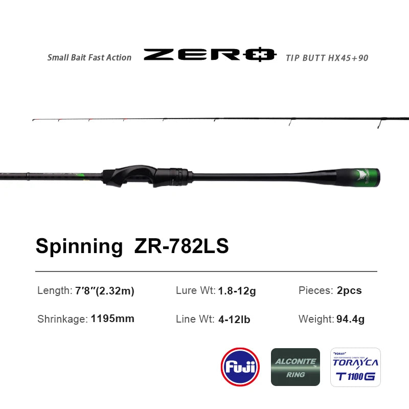 PURELURE ZERO Small Bait Light High Carbon Long Throwing Rod Rock Fishing Spinning Trout Rod BFS Fishing Casting UL Stream Bass