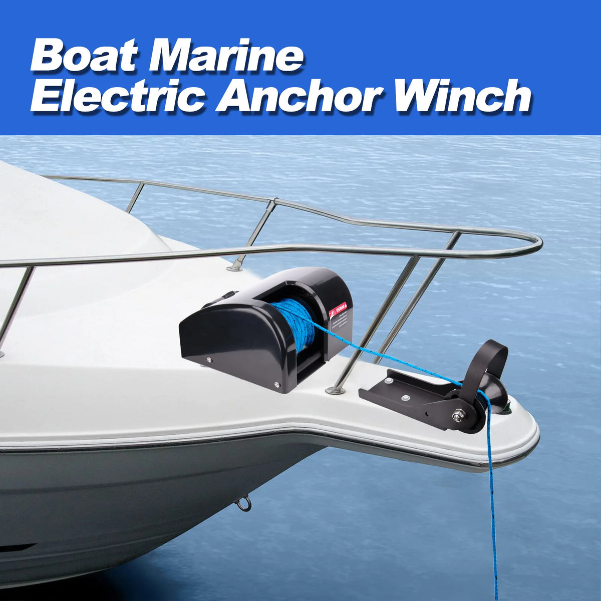 Electric Anchor Winch Saltwater Pontoon Boat Anchor Winch Wireless Remote Control Kit 25 LBS