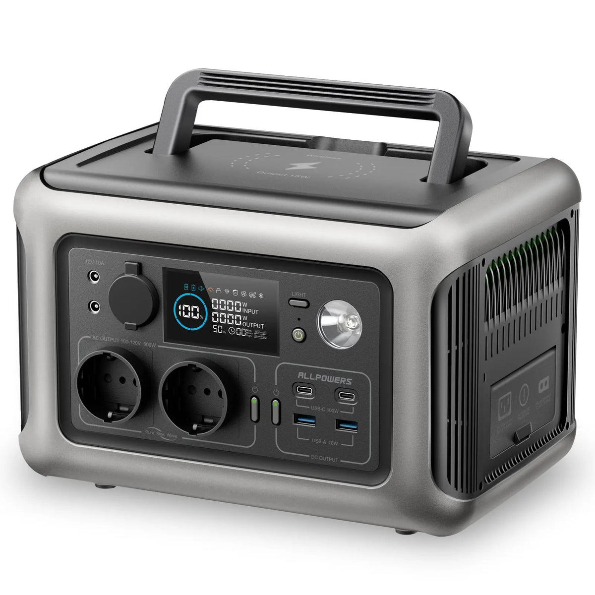 ALLPOWERS R600 Portable Powerstation with Solarpanel (Optional),299Wh 600W LiFePO4 Battery for Home Backup Outdoors Camping RV