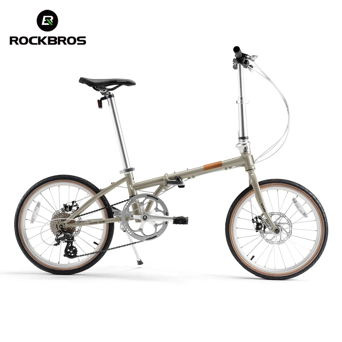 ROCKBROS 20 Inches Folding Bike Lightweight High Strength Steel Frame 8-Speed Shifter Disc Brake Portable Daily Commute Bicycle