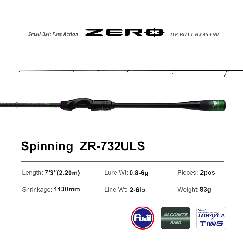 PURELURE ZERO Small Bait Light High Carbon Long Throwing Rod Rock Fishing Spinning Trout Rod BFS Fishing Casting UL Stream Bass
