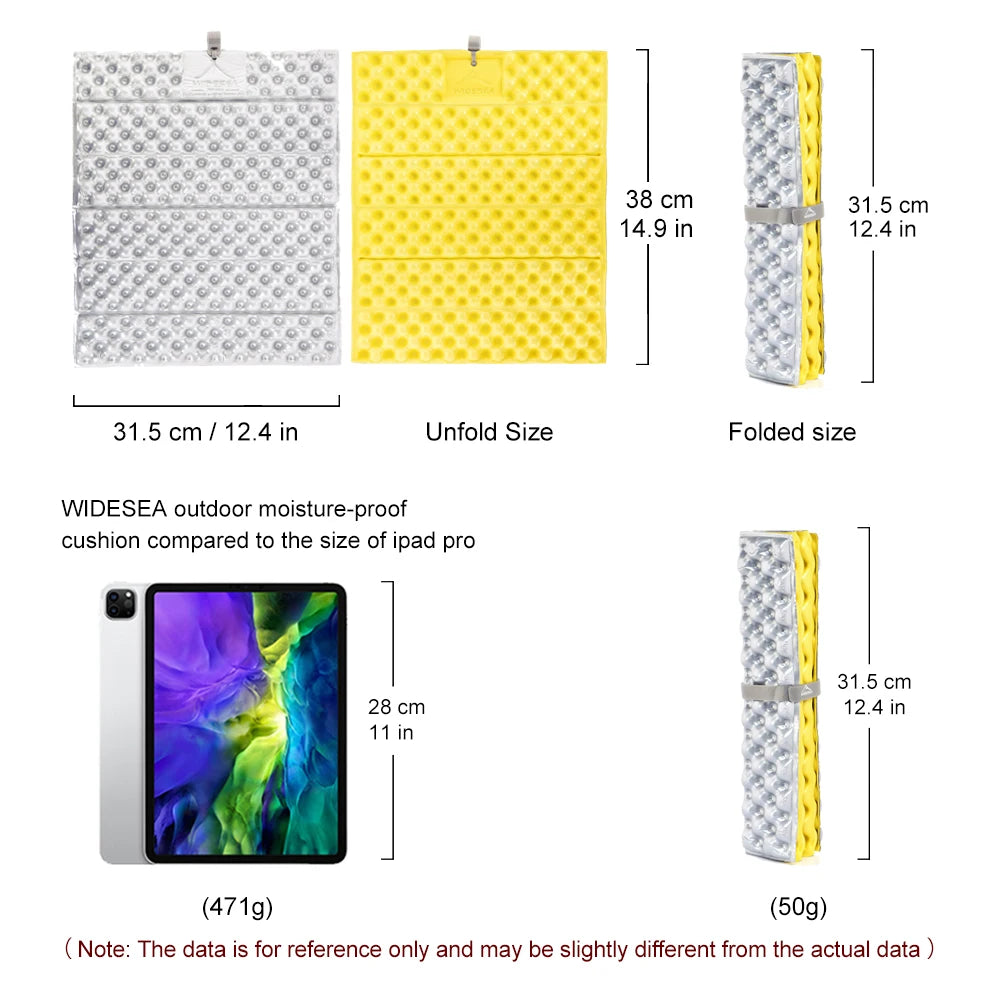 Widesea Outdoor Foldable Mat Seat Ultralight Camping Picnic Pad Waterproof XPE Foam Sitting Cushion Chair Hiking Tourist
