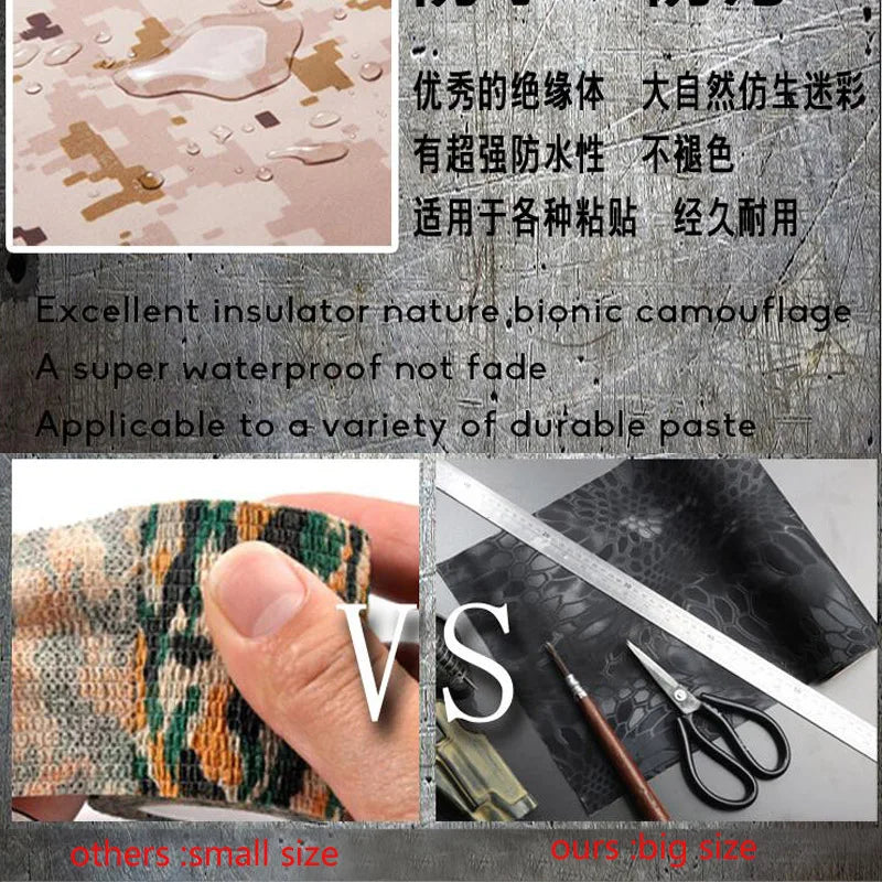 VULPO 20cm X 150cm Tactical Elastic Self Adhesive Camouflage Tape Multifunctional Camouflage Cloth Hunting Accessories