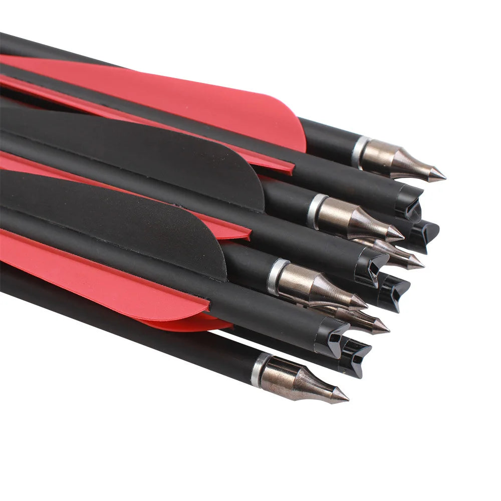 6/12/24pcs/lot 20" 22" Archery Carbon Arrows Spine 400 With 4" Fletching for Crossbow Bolts Hunting Bow