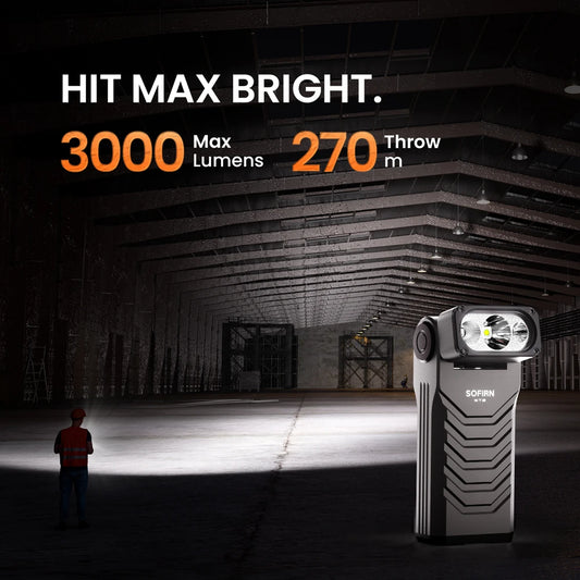 SOFIRN ST2 3000LM Multi-Light Rechargeable Flashlight White Light with 660nm Red & 365nm UV USB-C 90° Rotating Head