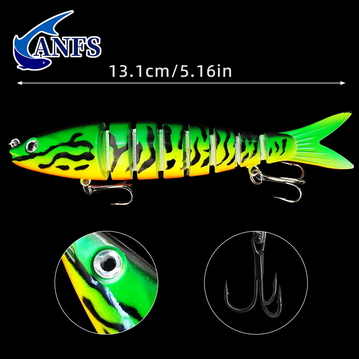 ANFS 3pcs Multi Jointed Swimbaits Fishing Lures for Bass Trout Perch Slow Sinking Lifelike Fishing Lure Kit Swimming Lures Freshwater Saltwater