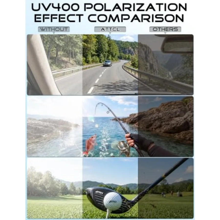 ATTCL Sports Polarized Sunglasses for Men: Womens Lightweight Wrap Around TR90 Frame UV Protection for Fishing Golf Driving