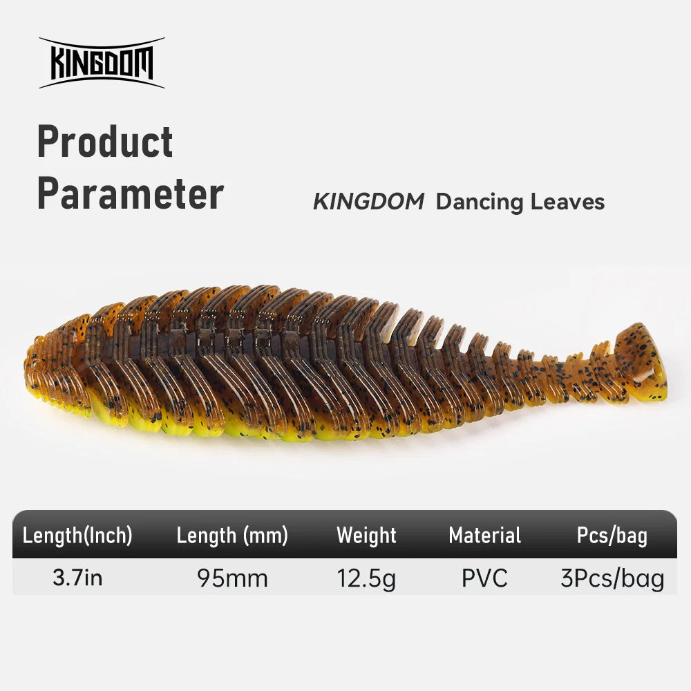 Kingdom 3Bags Soft Worm Fishing Lure 95mm 12.5g Artificial Bait Viber Shad Wobbler Pike Bass Jigging Pesca Soft Fishing Lure