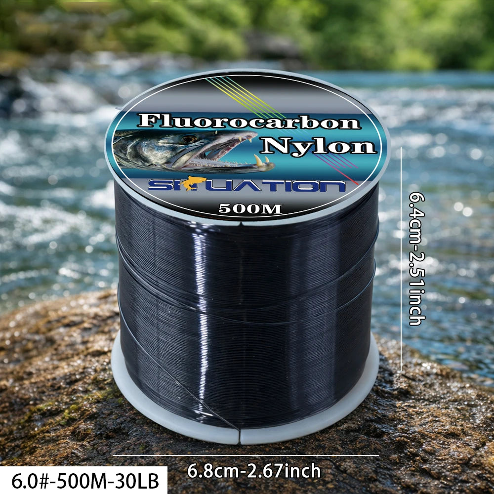 SIUATION Black Nylon Thread 500m Sea Pole Line Hand Pole Line Main Stream Reservoir Fishing Line