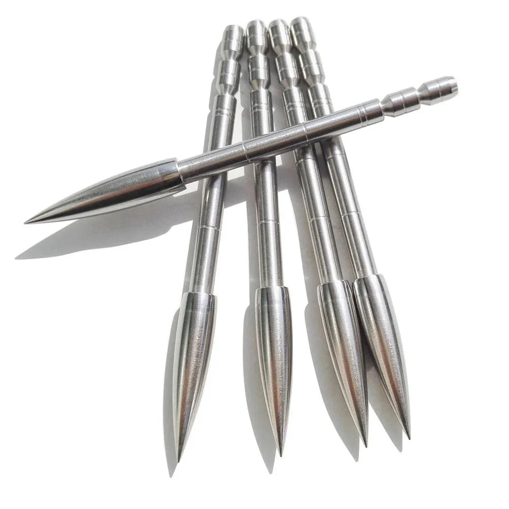 Field Arrow Insert Points 12Pcs Archery Stainless Steel Arrowheads 100-200 Grain Compatible with ID4.2mm Arrow Shafts Durable Target Tip Accessory for Compound Recurve Bow Training & Hunting