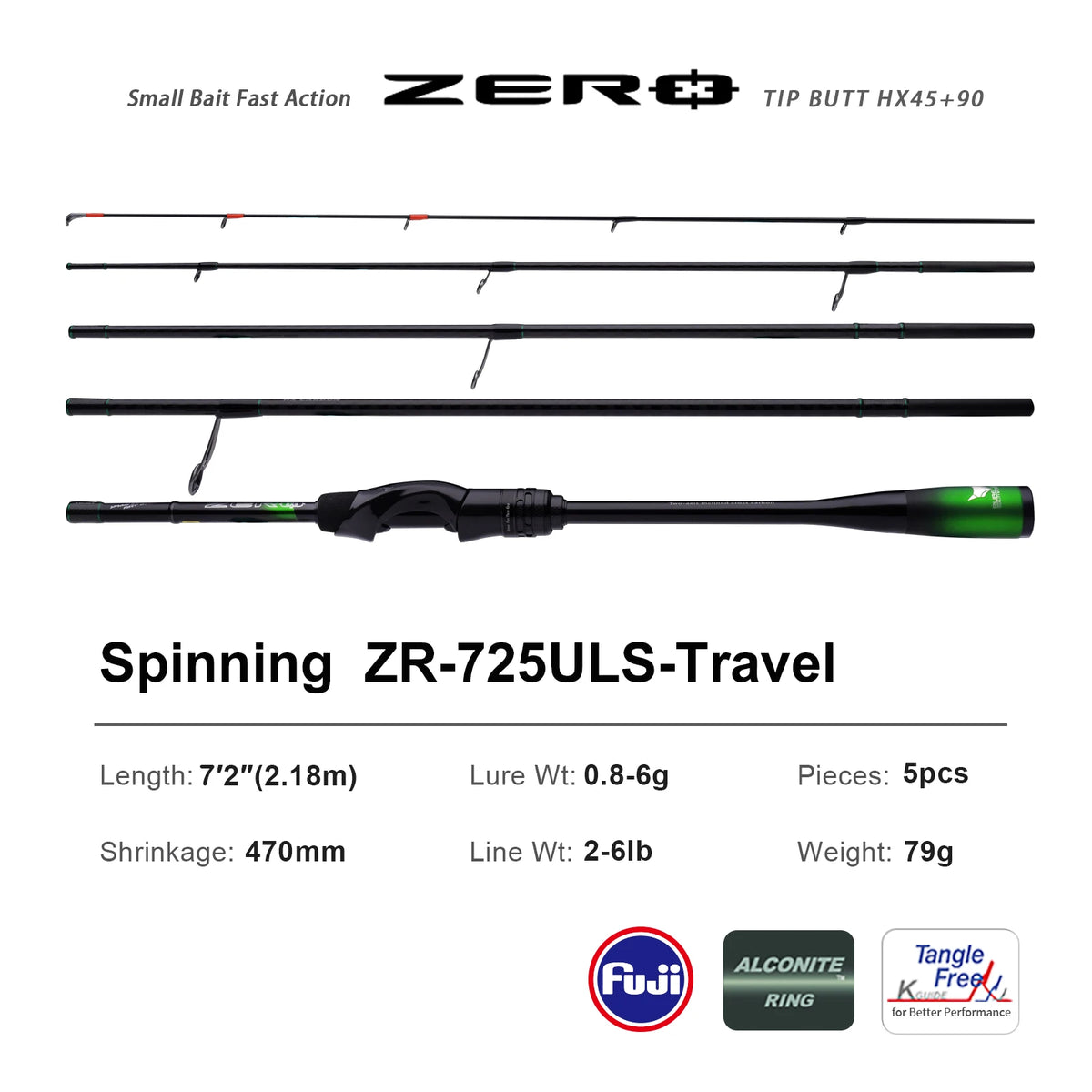 PURELURE ZERO Small Bait Light High Carbon Long Throwing Rod Rock Fishing Spinning Trout Rod BFS Fishing Casting UL  Stream Bass