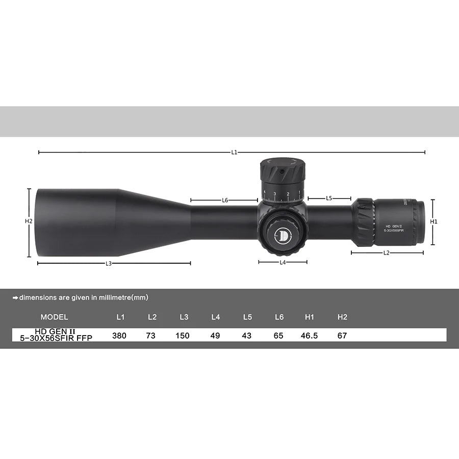New DISCOVERYOPT HD GEN-II 5-30X56SFIR FFP Tactical Riflescope Shockproof Long Range Scope 34mm Scope Hunting Optical Sight