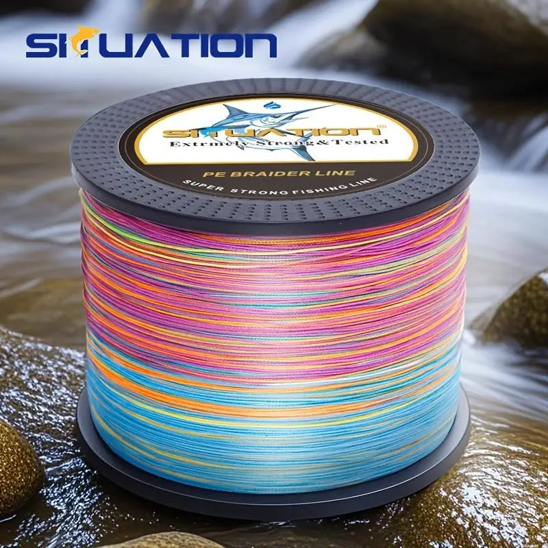 SIIUATION 300M-328YDS super strong fishing line, 4 strands of multi thread PE wear-resistant braided wire, 12 25 40 60 80 100 po