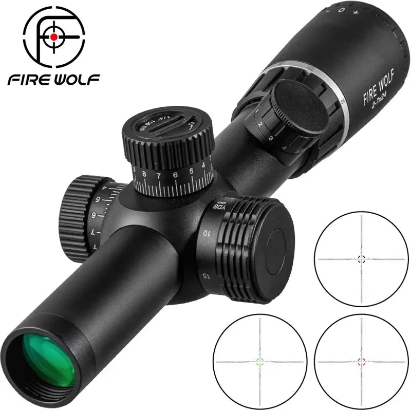 Fire Wolf 2-7X24 Tactical Scope Optical Scope Hunting 11mm 20mm Mounts Hunting Light Sight