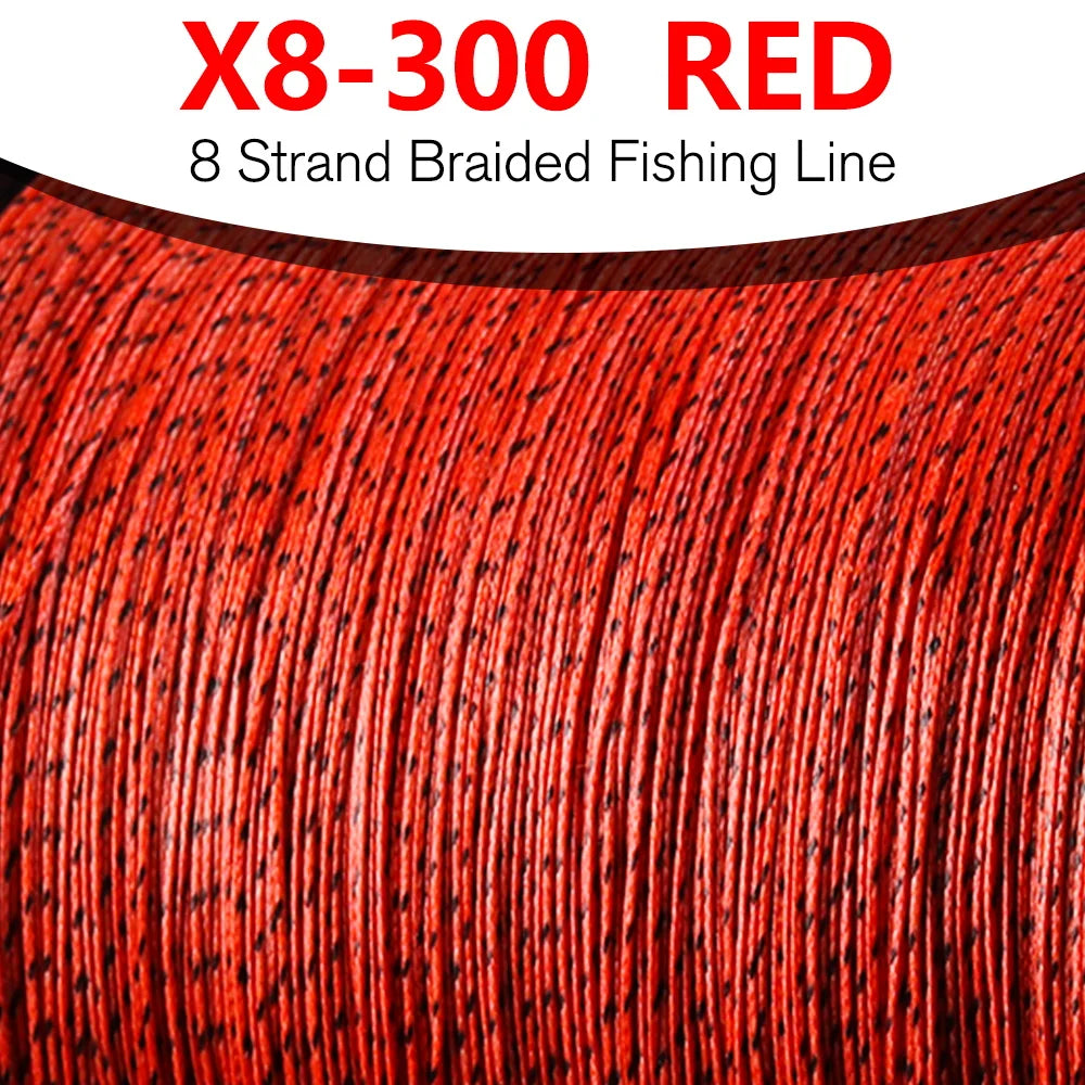 BAKAWA 300M 8-Strand Braided PE Fishing Line High Sensitivity Super Strong Saltwater Carp Fishing Line Good Power Long Casting