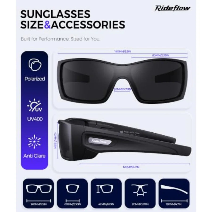 Polarized Sunglasses Men, Fishing Sunglasses with Saltwater Coating, UV Protection Sunglasses for Running Driving Golf