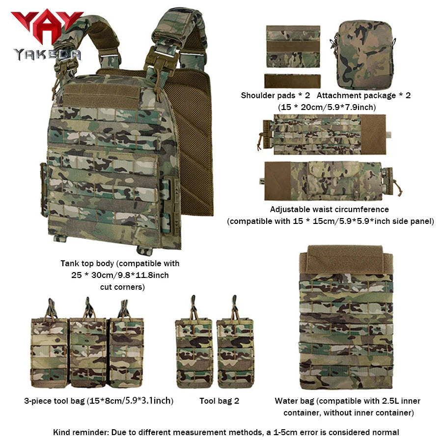 YAKEDA   Quick disassembly training vest, detachable and expandable, comfortable, breathable, wear-resistant and tear resistant