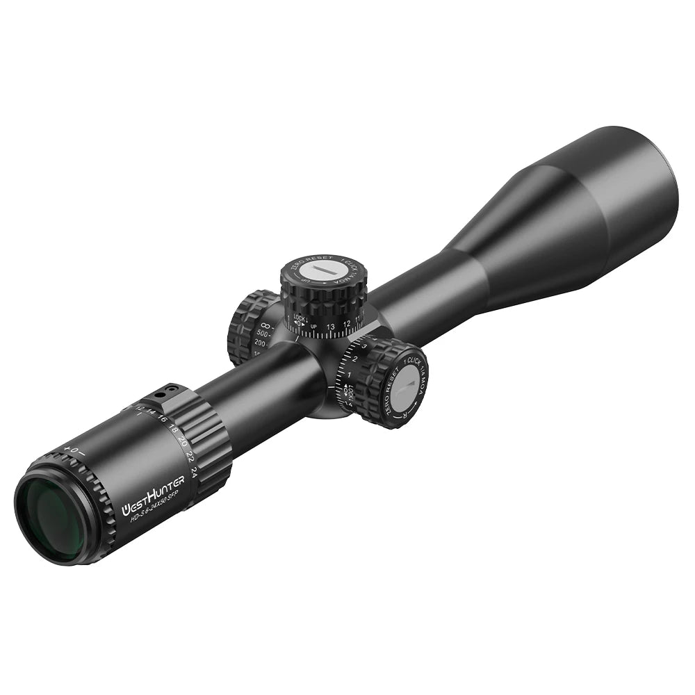 WestHunter HD-S 6-24X50 SFP Riflescope 1/4 MOA Turret Reset Lock Hunting Scope Second Focal Plane Side Parallax Optical Sights