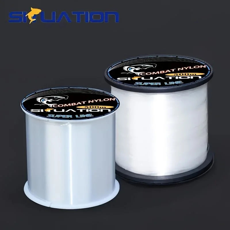 SIIUATION White Nylon Fishing Line 500 Meters 547YDS Giant Fishing Line Large Fishing Line Main And Auxiliary Universal Fishing Line Ultra Soft Fishing Line Ultra Stretch Nylon Line 6LB 10LB 15LB 20LB 30LB 40LB