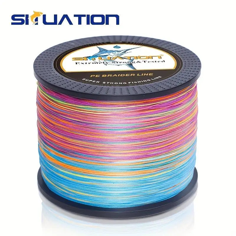 SIIUATION 300M-328YDS super strong fishing line, 4 strands of multi thread PE wear-resistant braided wire, 12 25 40 60 80 100 po