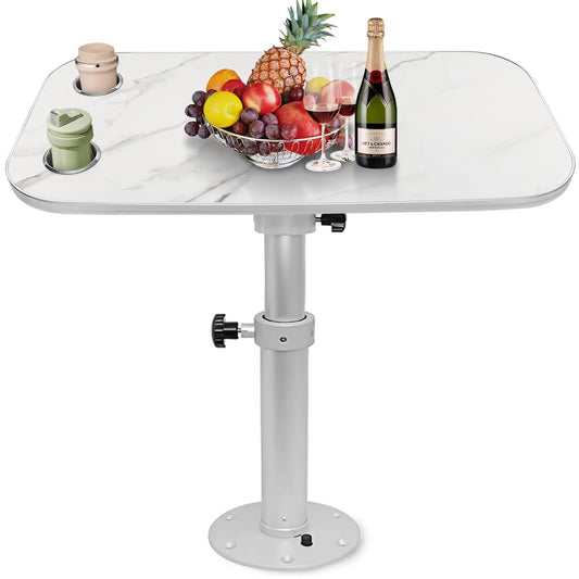 HWHONGRV Removable Boat Table 34X18 inch & Boat Table Pedestal Set 17.8‑27.2 Inch Height Range （Fast & Free Shipping）