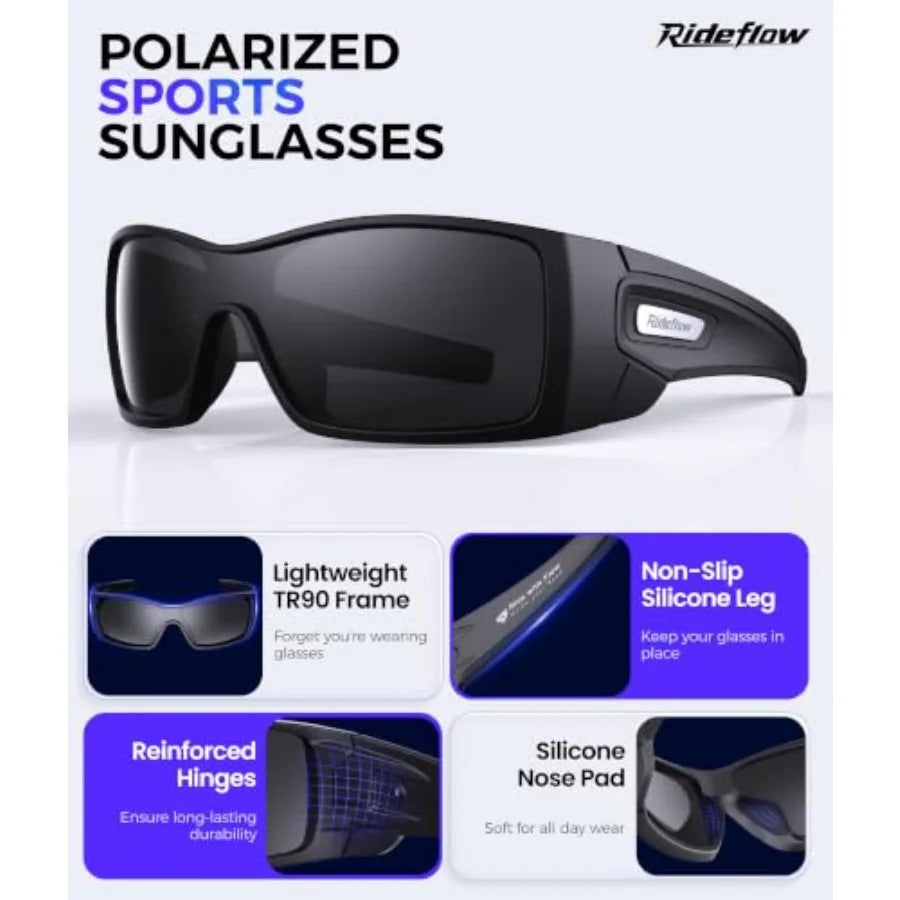 Polarized Sunglasses Men, Fishing Sunglasses with Saltwater Coating, UV Protection Sunglasses for Running Driving Golf