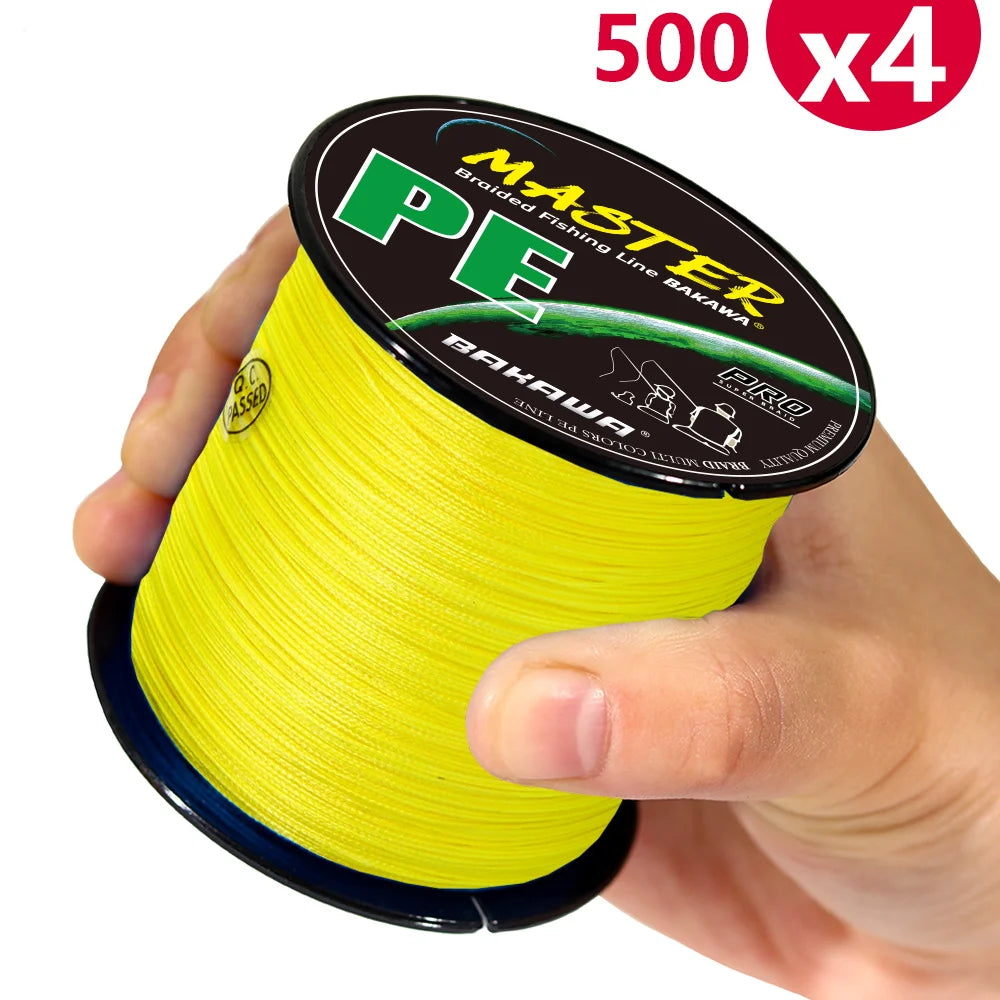 BAKAWA 500M 4-strand braided fishing line 20-85LB Japanese PE carp line Pesca freshwater saltwater fishing accessories