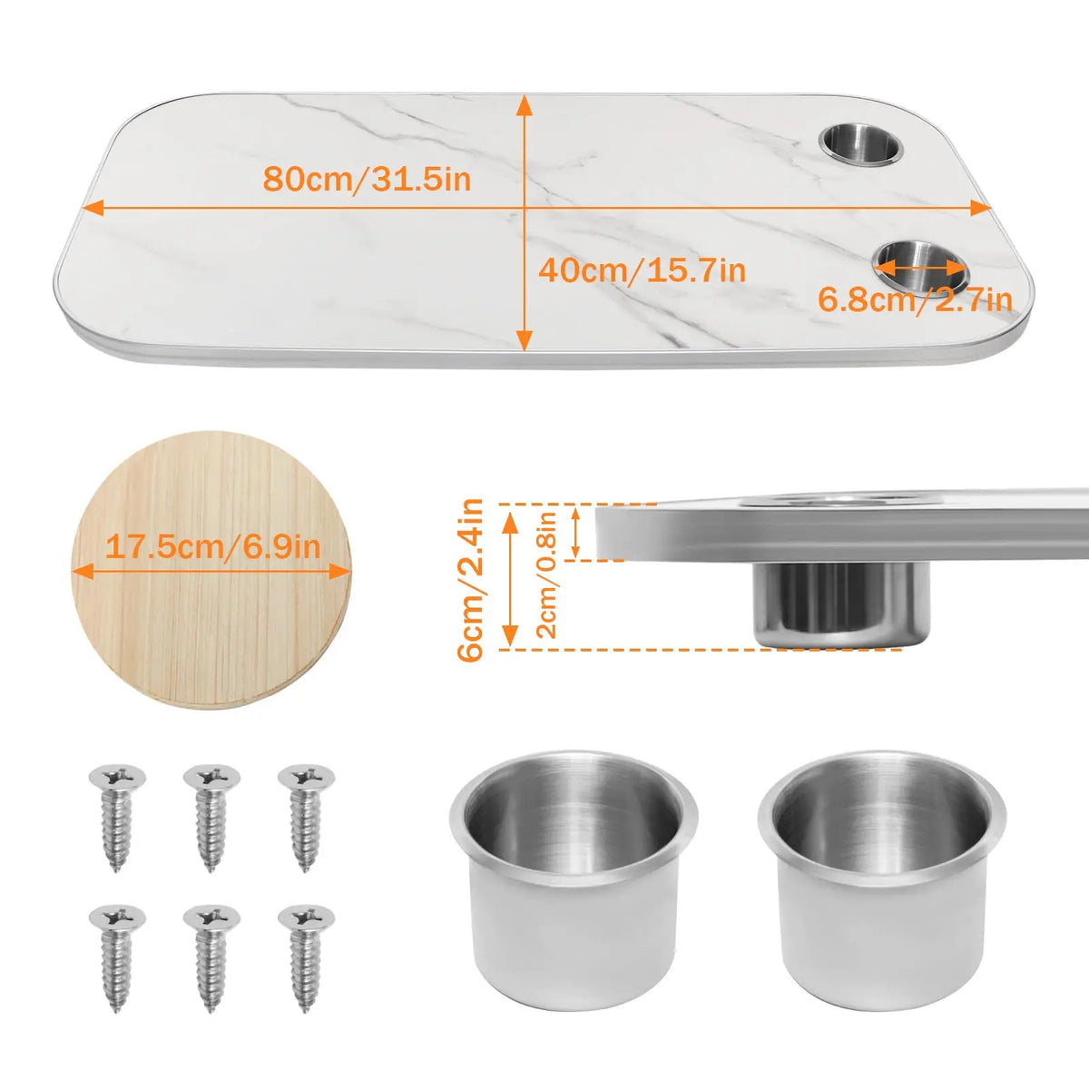 HWHONGRV Removable Boat Table 34X18 inch & Boat Table Pedestal Set 17.8‑27.2 Inch Height Range （Fast & Free Shipping）