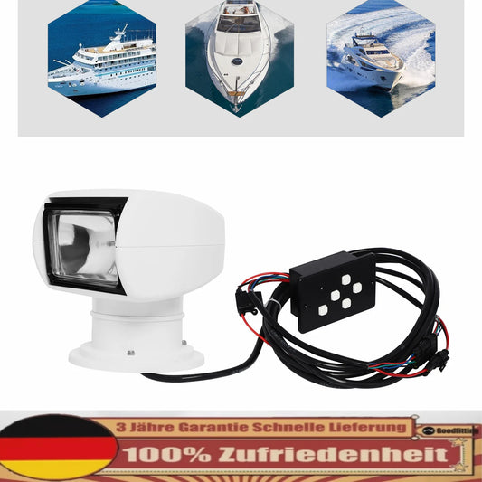 100w Spotlight Marine Remote Controlled Boat SearchLight 12v 360° Waterproof Degree Rotate Omnibearing Lighting Marine Spotlight