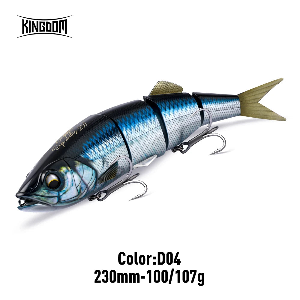 Kingdom Jointed Swimbait 230mm/100-107g Floating Sinking 4 Section Bionic Artificial Bait For Saltwater Bass Zander Pike Fishing