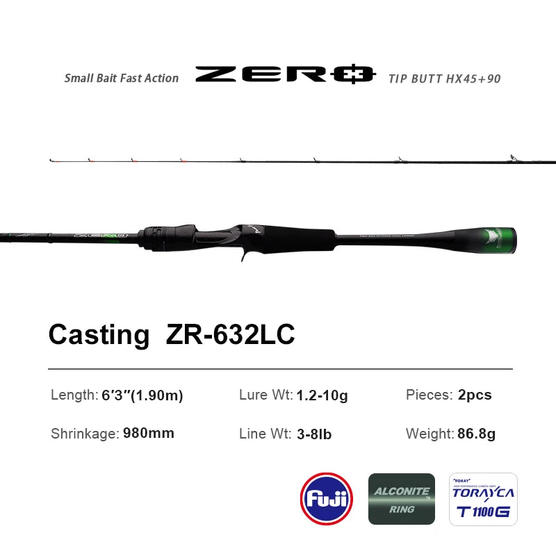 PURELURE ZERO Small Bait Light High Carbon Long Throwing Rod Rock Fishing Spinning Trout Rod BFS Fishing Casting UL  Stream Bass