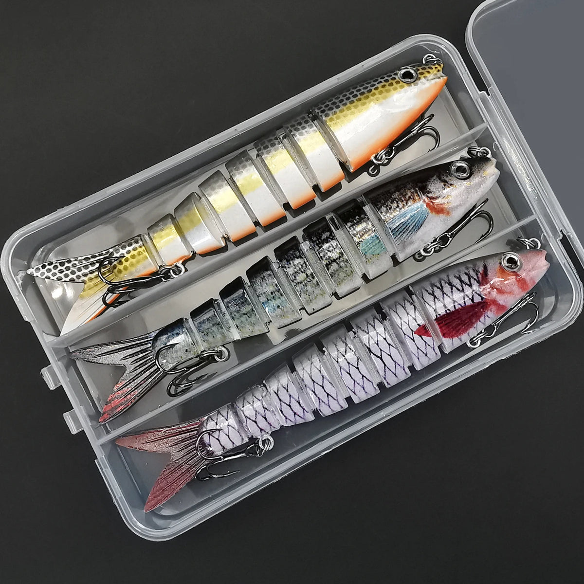 ANFS 3pcs Multi Jointed Swimbaits Fishing Lures for Bass Trout Perch Slow Sinking Lifelike Fishing Lure Kit Swimming Lures Freshwater Saltwater