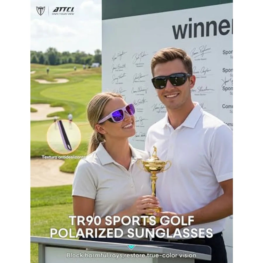 ATTCL Sports Polarized Sunglasses for Men: Womens Lightweight Wrap Around TR90 Frame UV Protection for Fishing Golf Driving