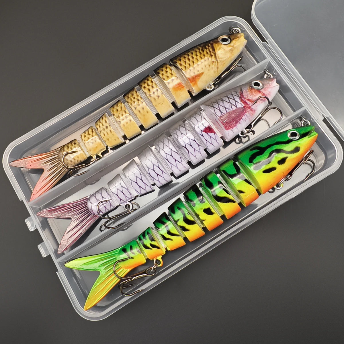 ANFS 3pcs Multi Jointed Swimbaits Fishing Lures for Bass Trout Perch Slow Sinking Lifelike Fishing Lure Kit Swimming Lures Freshwater Saltwater