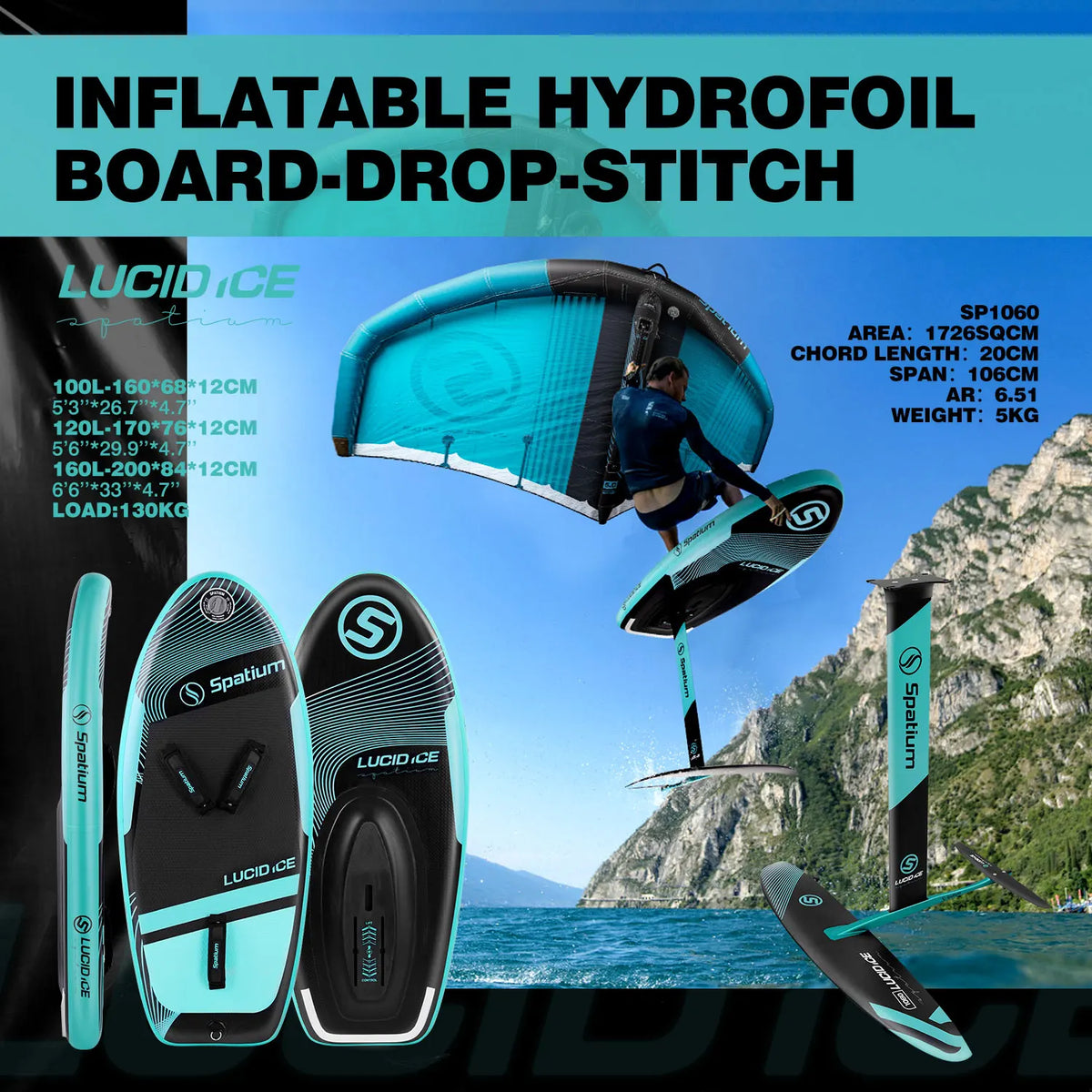 Inflatable Hydrofoil Board Foil Surfboard Inflatable Wing Foil Board Inflatable Surf Wing Foil Wing Kite Wind Wingfoil Set
