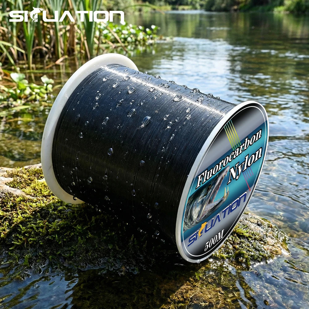 SIUATION Black Nylon Thread 500m Sea Pole Line Hand Pole Line Main Stream Reservoir Fishing Line