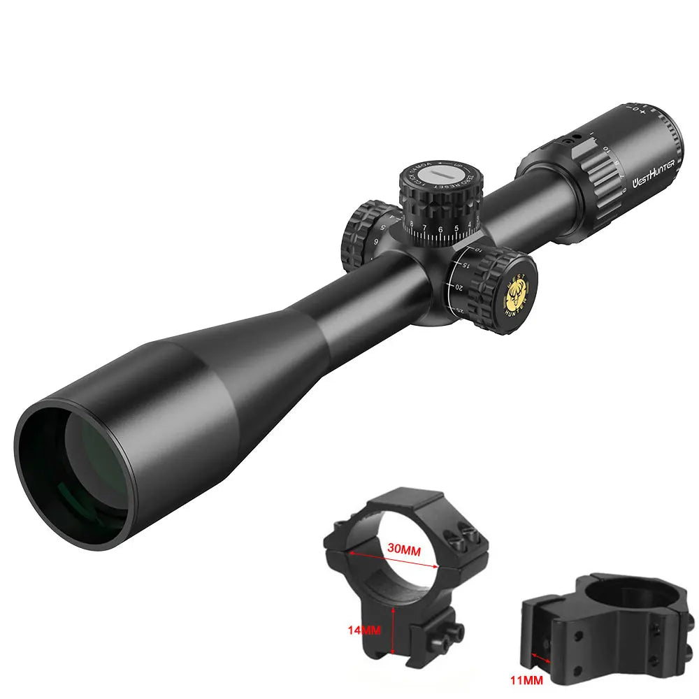 WestHunter HD-S 6-24X50 SFP Riflescope 1/4 MOA Turret Reset Lock Hunting Scope Second Focal Plane Side Parallax Optical Sights