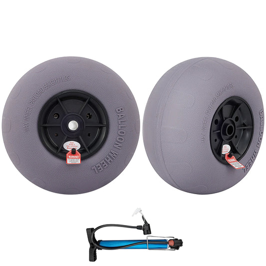 SucceBuy Beach Balloon Wheels 13" Replacement Sand Tires TPU Cart Tires for Kayak Dolly Canoe and Buggy w/ Free Air Pump 2-Pack