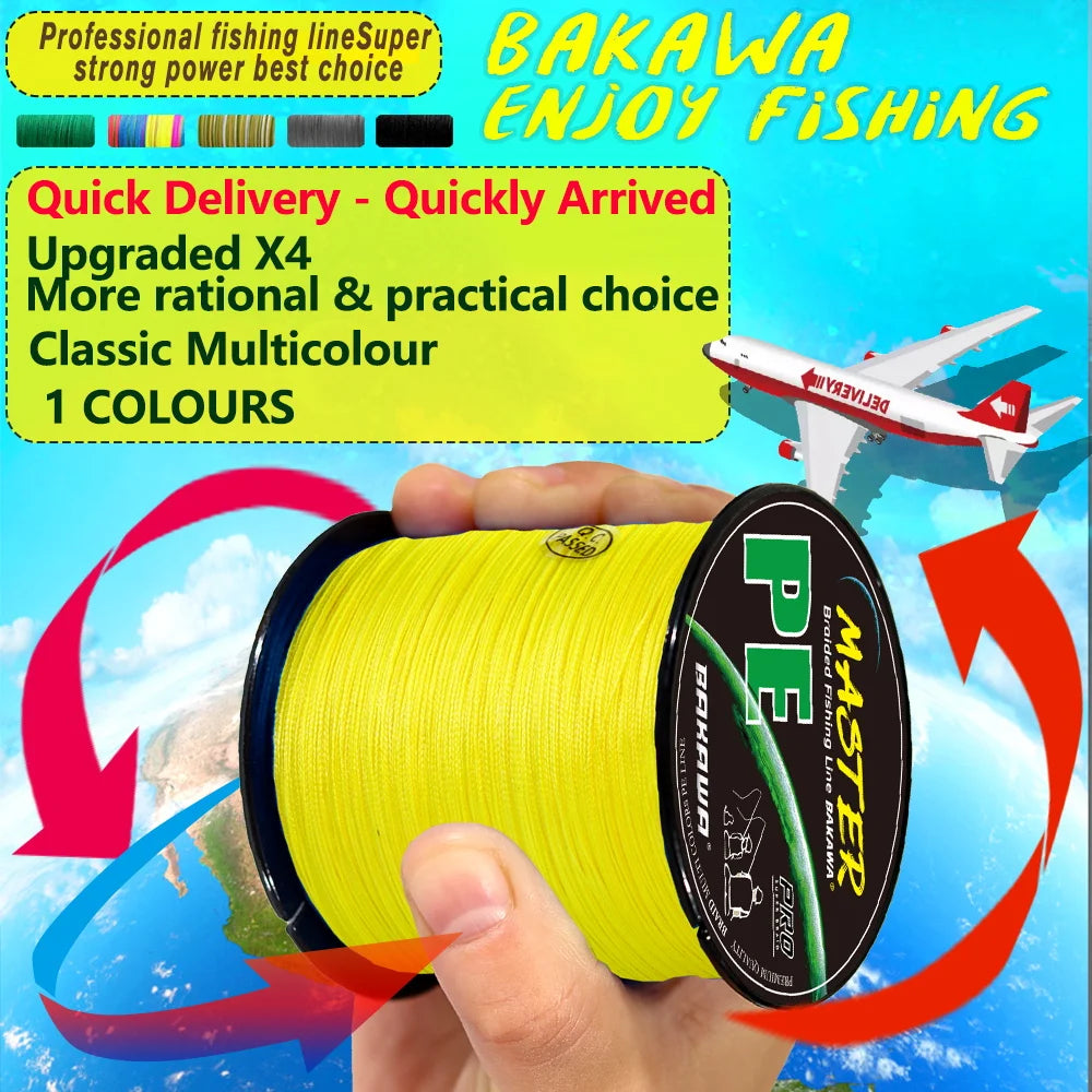 BAKAWA 500M 4-strand braided fishing line 20-85LB Japanese PE carp line Pesca freshwater saltwater fishing accessories