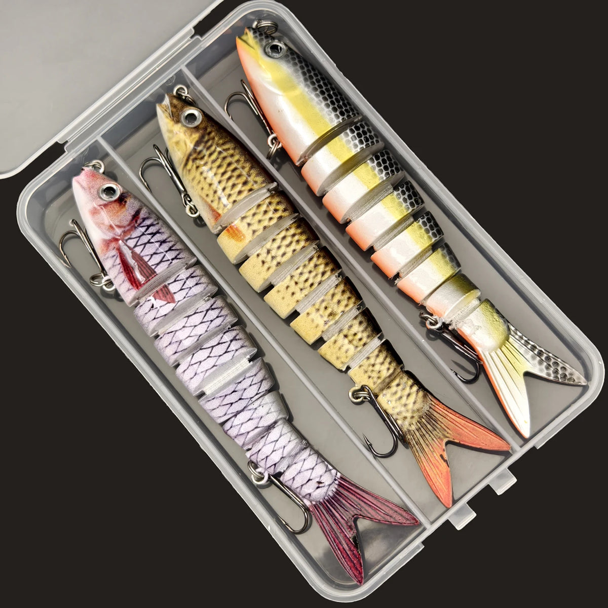 ANFS 3pcs Multi Jointed Swimbaits Fishing Lures for Bass Trout Perch Slow Sinking Lifelike Fishing Lure Kit Swimming Lures Freshwater Saltwater