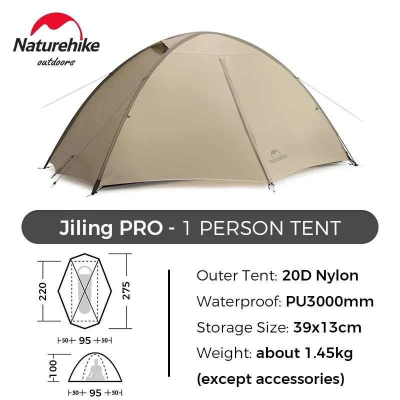 Naturehike 4 Seasons Giling PRO Hiking Tent Easy Setup Dome Tent Outdoor Camping Portable Equipment Mountaineering Tent Ultralight Backpacking Tent