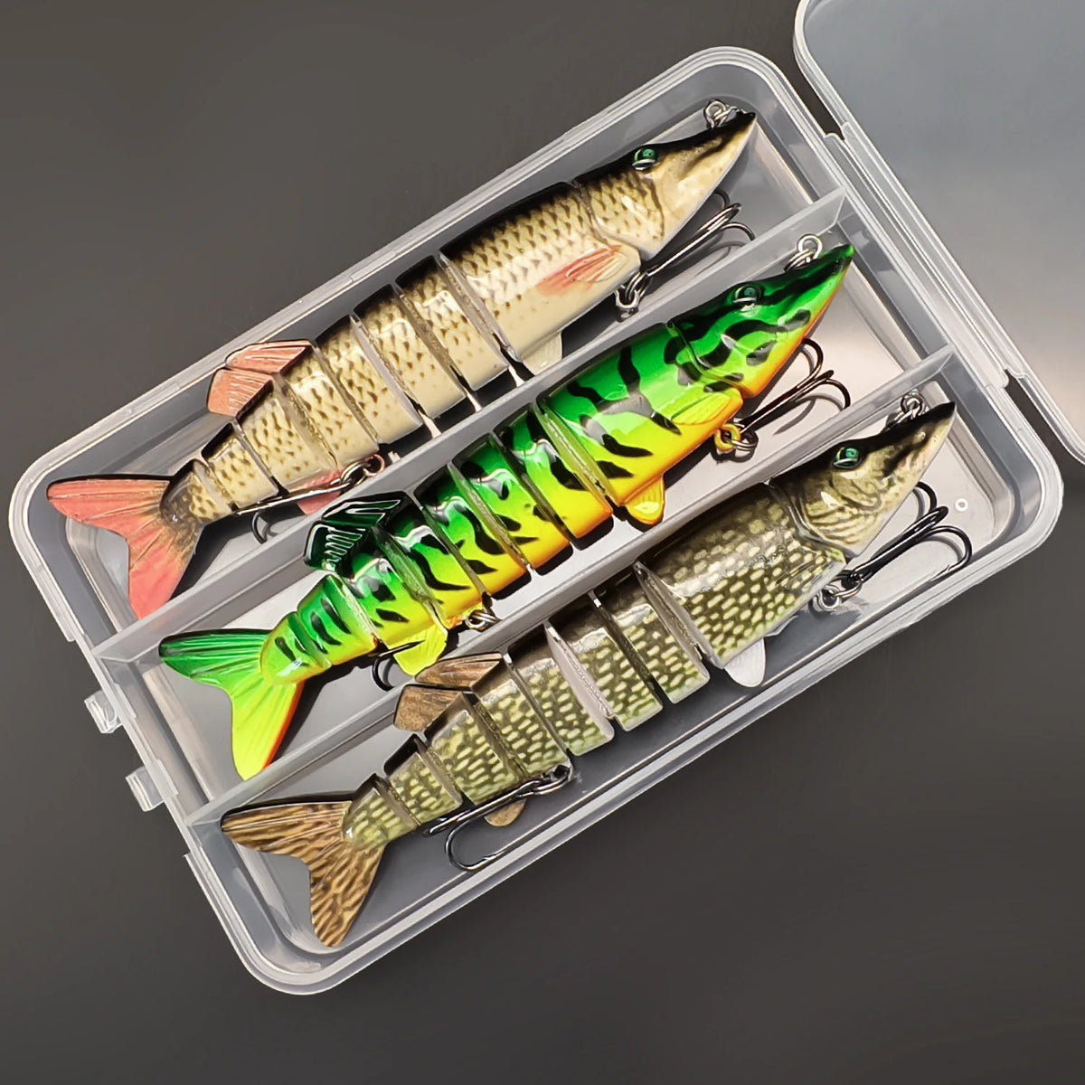 ANFS 3pcs Multi Jointed Swimbaits Fishing Lures for Bass Trout Perch Slow Sinking Lifelike Fishing Lure Kit Swimming Lures Freshwater Saltwater