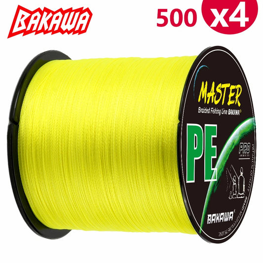 BAKAWA 500M 4-strand braided fishing line 20-85LB Japanese PE carp line Pesca freshwater saltwater fishing accessories