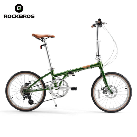 ROCKBROS 20 Inches Folding Bike Lightweight High Strength Steel Frame 8-Speed Shifter Disc Brake Portable Daily Commute Bicycle