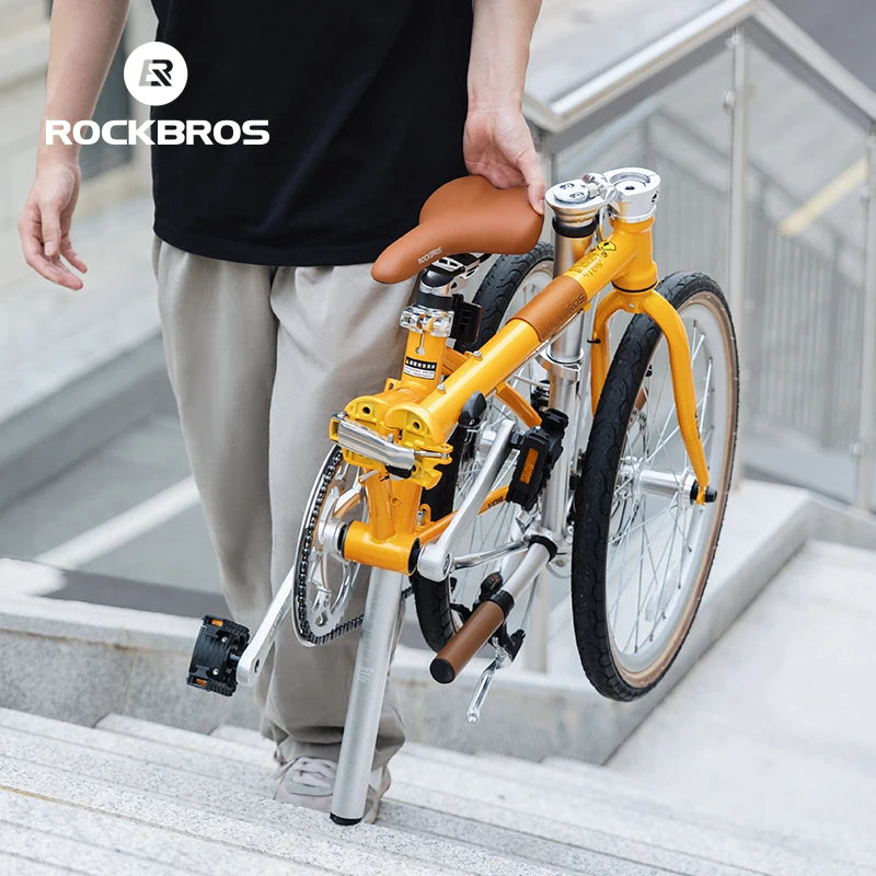 ROCKBROS 20 Inches Folding Bike Lightweight High Strength Steel Frame 8-Speed Shifter Disc Brake Portable Daily Commute Bicycle